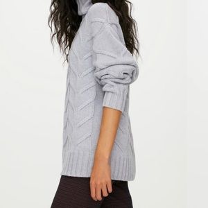 Wilfred Champeaux Turtleneck sweater size M light Grey 100% merino wool